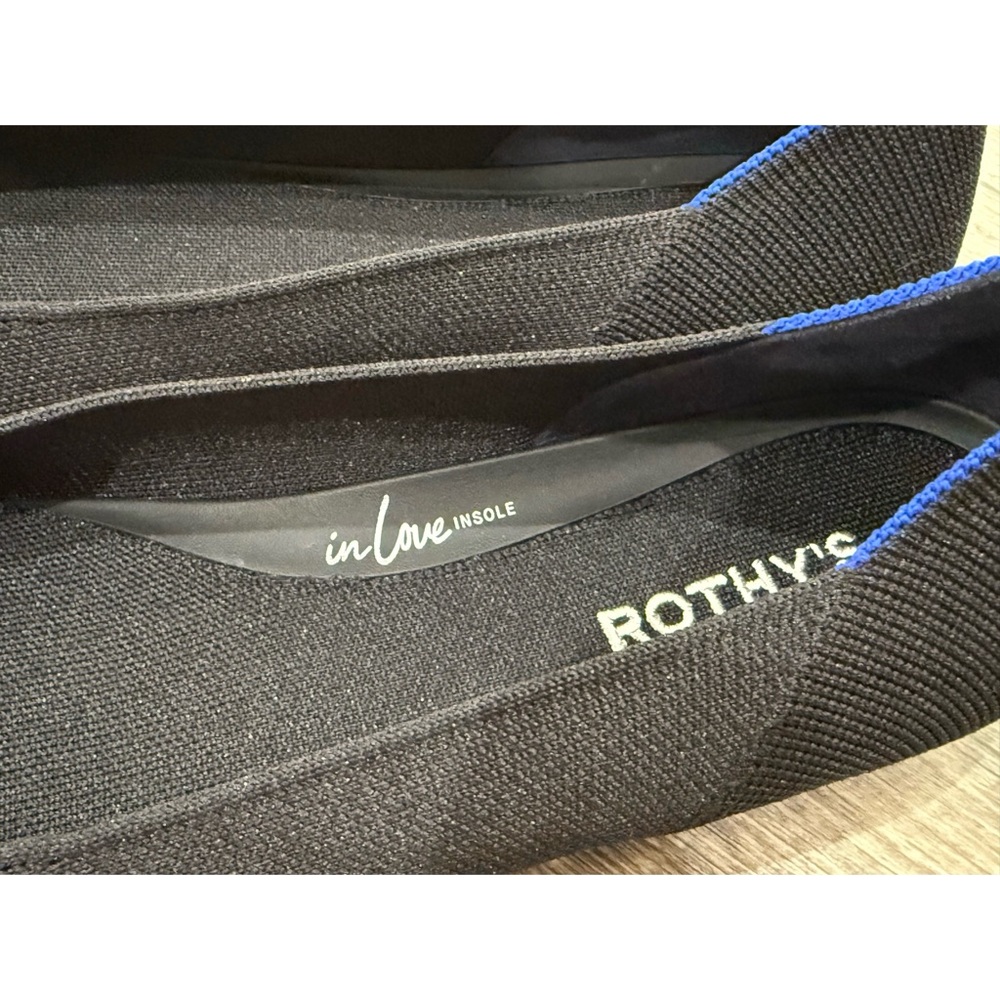 New Rothy’s The Ballet Flat Ballerina Black Comfort Slip On Bow Size 10.5 - Picture 5 of 8